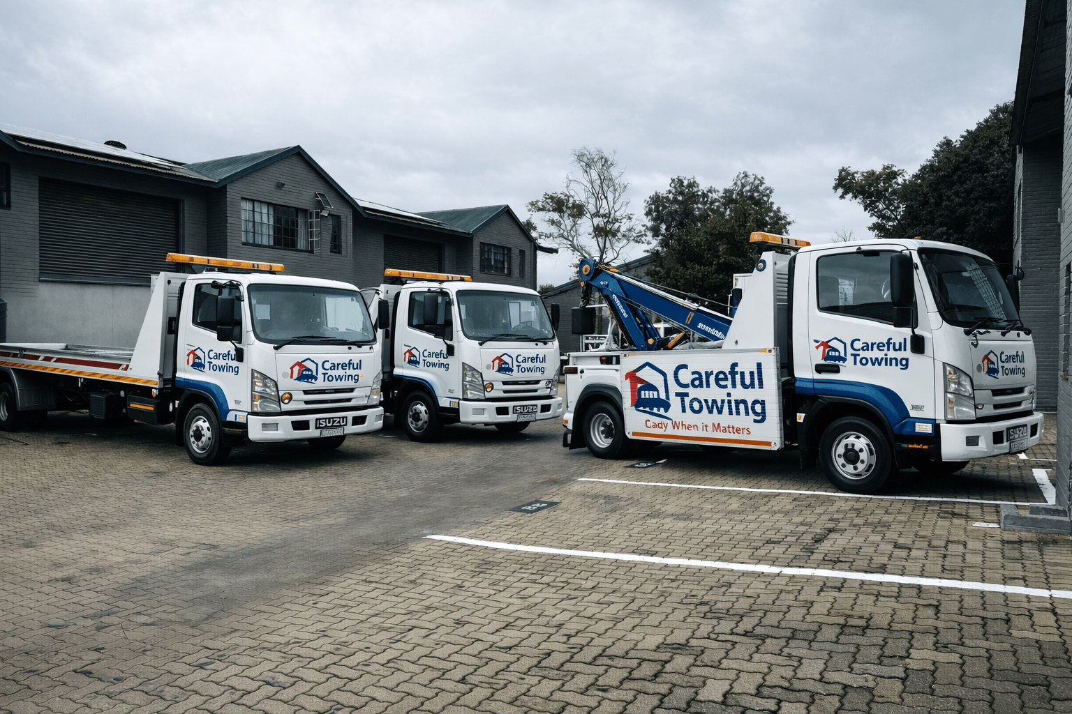 Careful Towing fleet of tow trucks and recovery vehicles